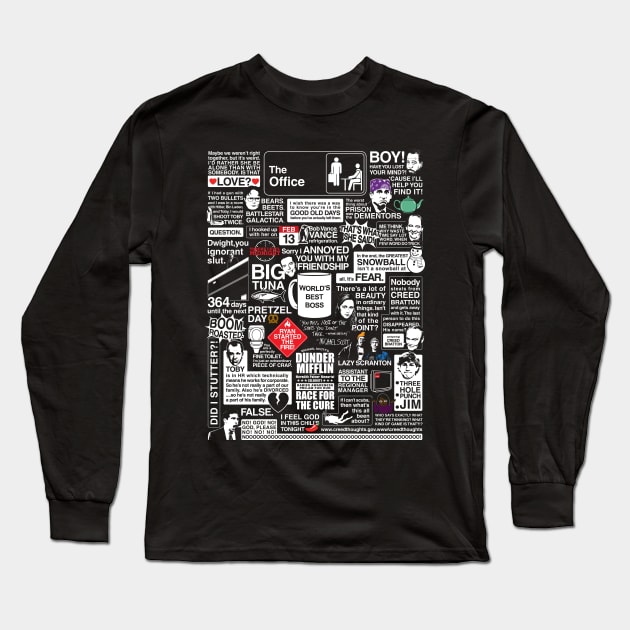 Wise Words From The Office - The Office Quotes Long Sleeve T-Shirt by huckblade